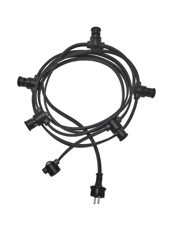Ljusslinga svart 4,2 m 5×E14 IP44 – utan ljuskällor
