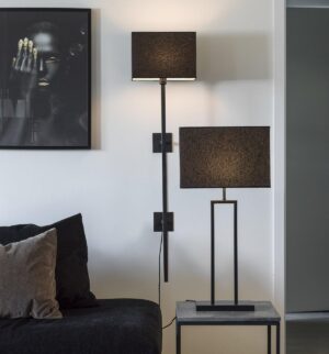 Rod vägglampa Svart 108 cm