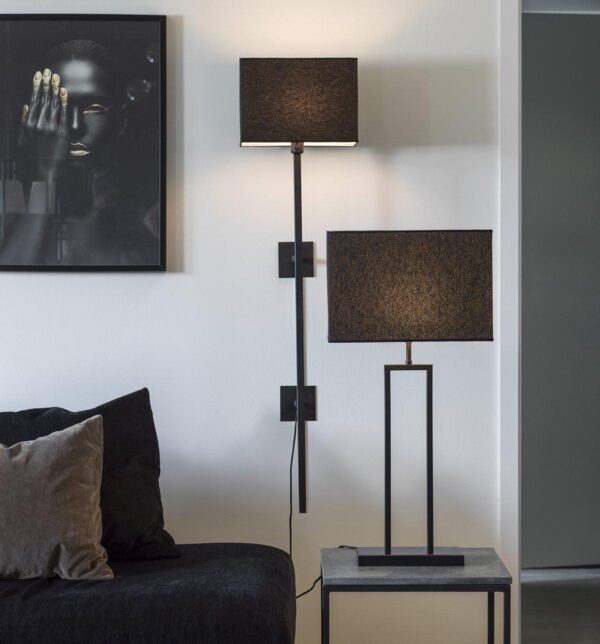 Rod vägglampa Svart 108 cm