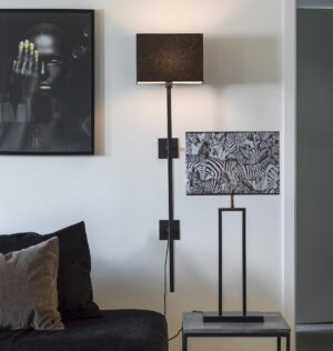 Rod vägglampa Svart 108 cm