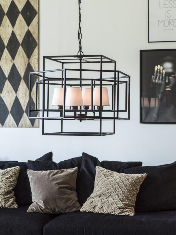 Rod vägglampa Svart 108 cm