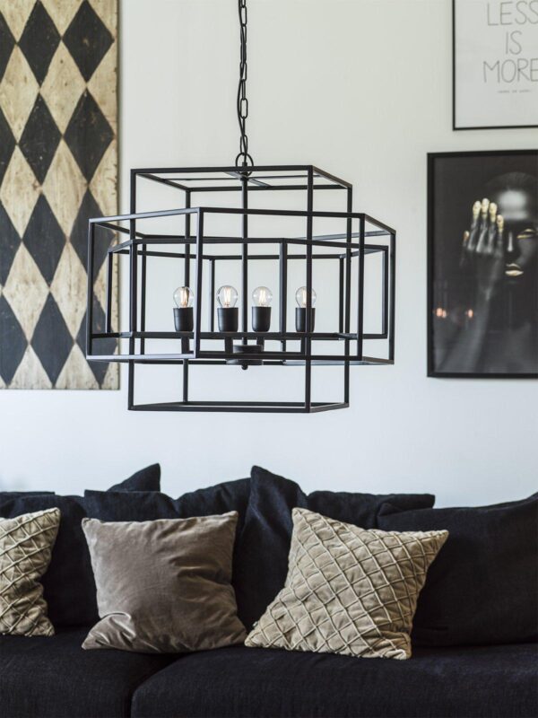 Rod vägglampa Svart 108 cm