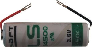 SAFT ER6 LS14500 litiumbatteri med kabel och gaffel