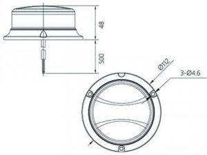 B28 LED, Plan, Transp./Orange, Blixt/Rotorljus, DV