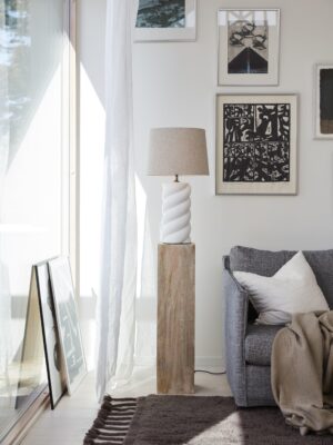 Spin lampfot vit keramik 41 cm