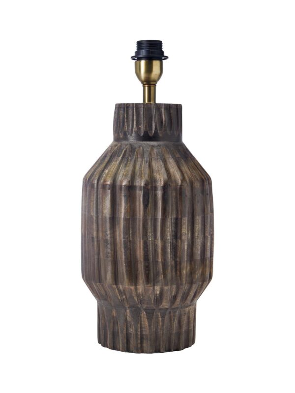 Turi lampfot bränd brun mangoträ 45 cm