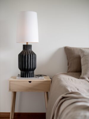 Turi lampfot svartbrun mangoträ 45 cm