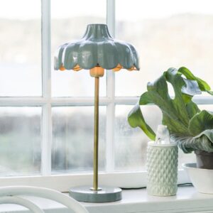 Wells bordslampa Grön/guld 50 cm