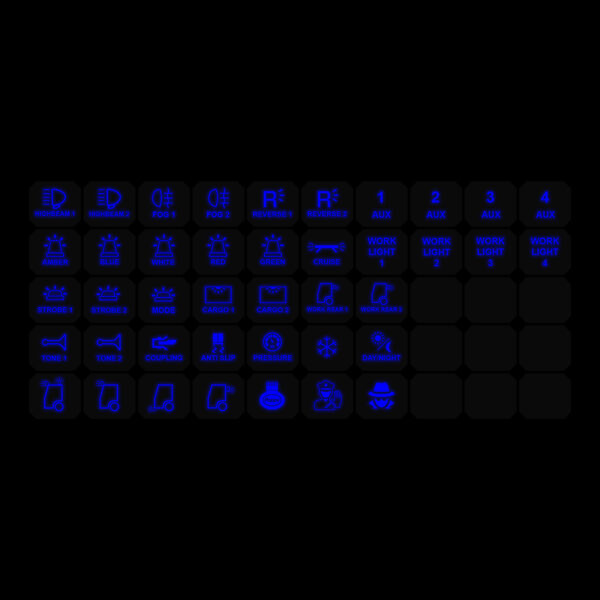 Symbolark till Ledson Commander 8/12 – version 2, 41 symboler