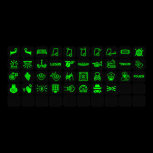 Symbolark till Ledson Commander 8/12 – version 1, 38 symboler
