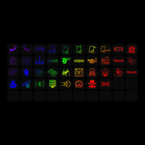 Symbolark till Ledson Commander 8/12 – version 1, 38 symboler