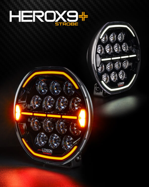 Ledson Herox9+ Strobe LED-extraljus 9 tum PowerTouch