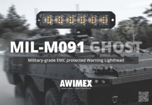 Riktat blixtljus, Ghost, 6LED, horisontal, Gul, XA2, ICAO, MIL, 12V