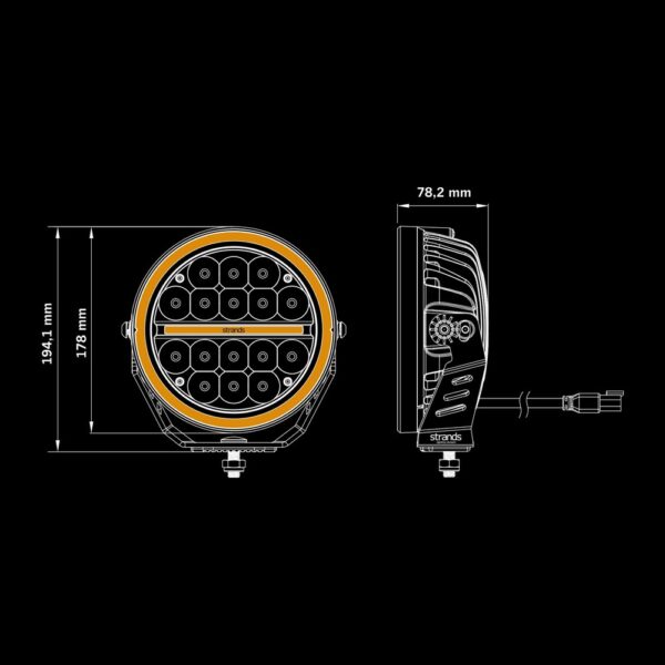 SIBERIA XPA extraljus 7", vit/orange pos., Hello Funk., DT-4pin