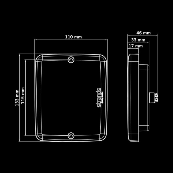 FOR9T ILLUSION bak/bromsljus, Horisontell/vertikal, 2,5m kabel