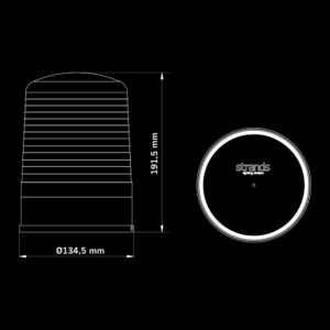 IZE LED Lighthouse roterande varningsljus 135mm, orange lins, planmont